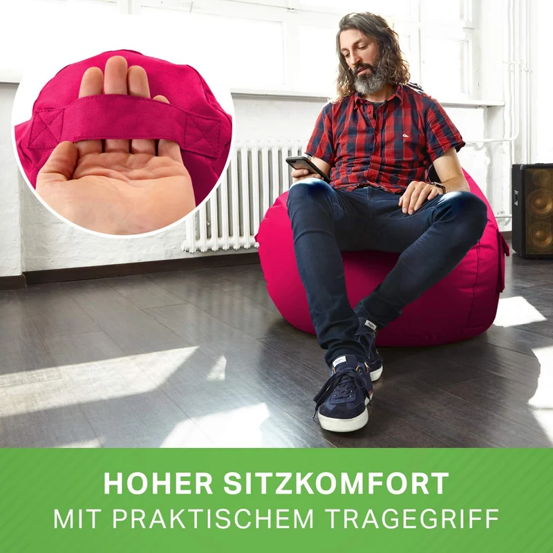 Gaming Sitzsack mit Rückenlehne & separater Tasche