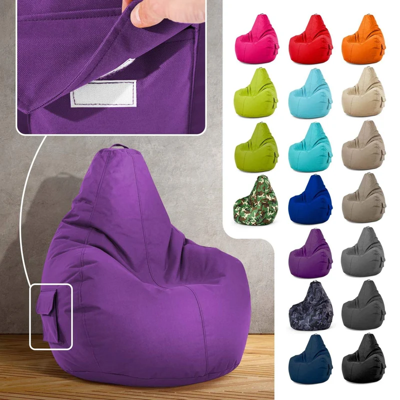 Gaming Sitzsack mit Rückenlehne & separater Tasche