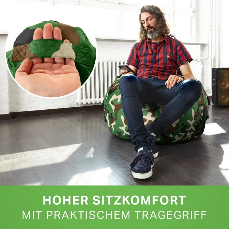 Gaming Sitzsack mit Rückenlehne & separater Tasche