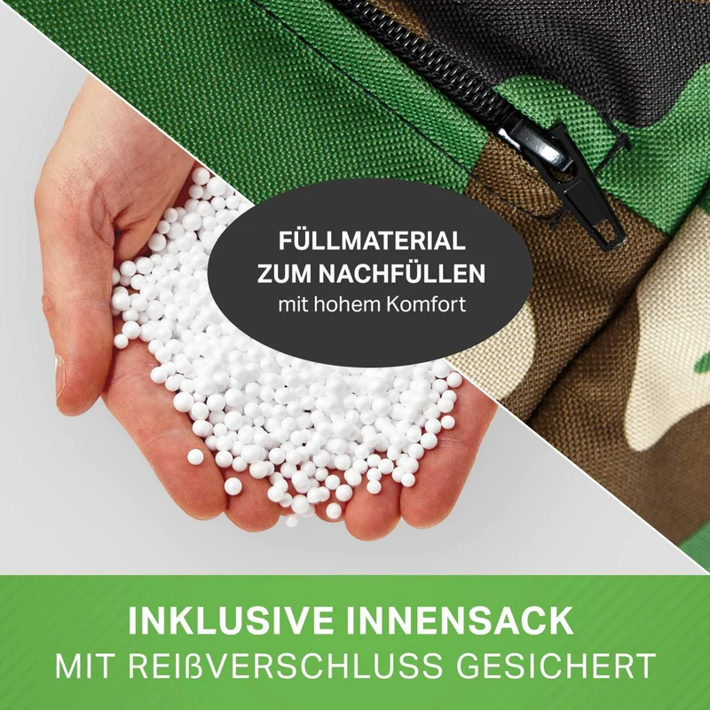 Gaming Sitzsack mit Rückenlehne & separater Tasche