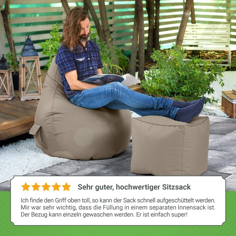 Gaming Sitzsack mit Rückenlehne & separater Tasche