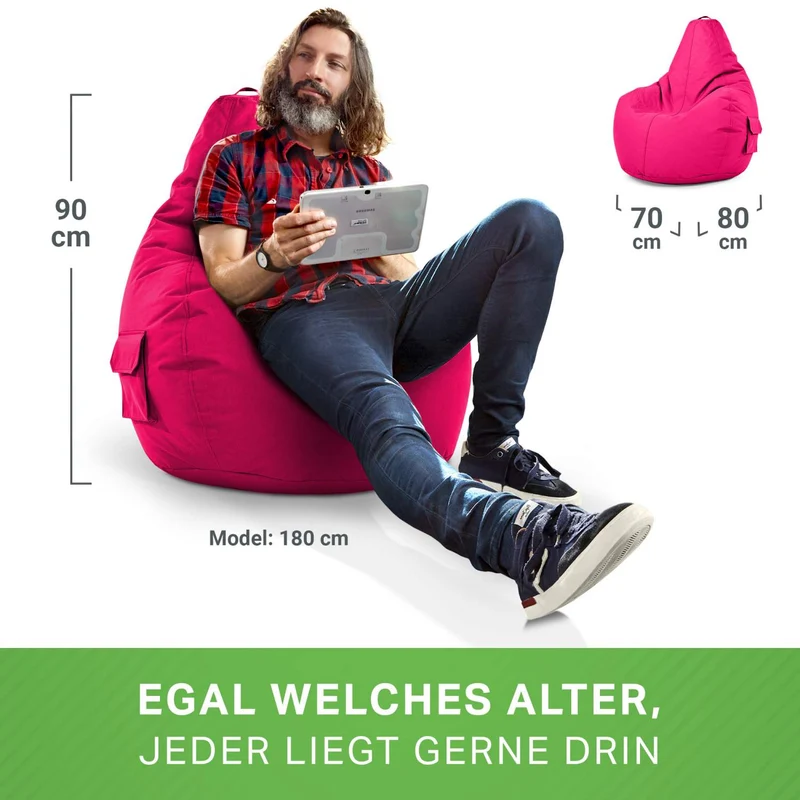 Gaming Sitzsack mit Rückenlehne & separater Tasche