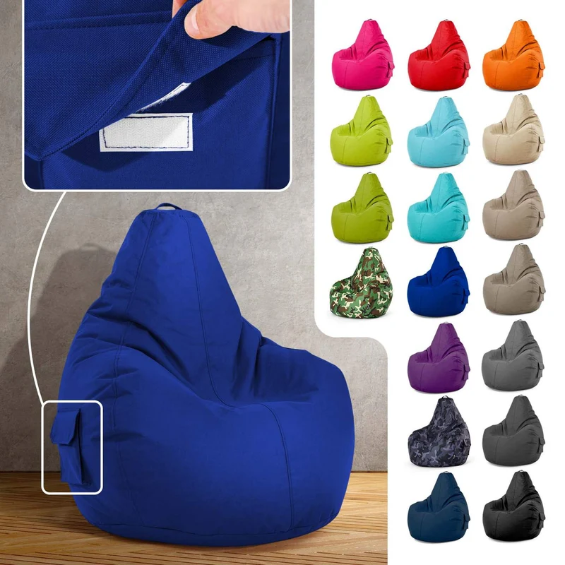 Gaming Sitzsack mit Rückenlehne & separater Tasche