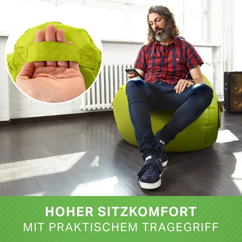 Gaming Sitzsack mit Rückenlehne & separater Tasche