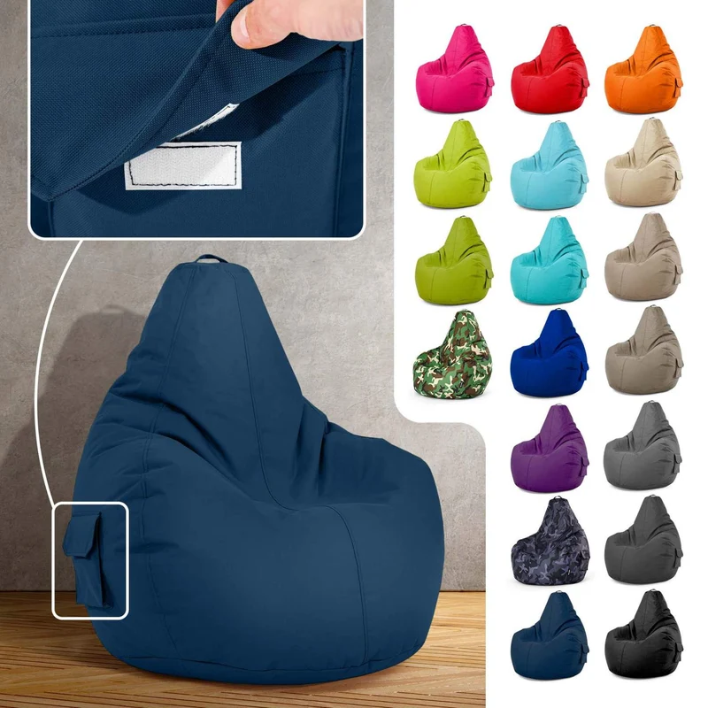 Gaming Sitzsack mit Rückenlehne & separater Tasche