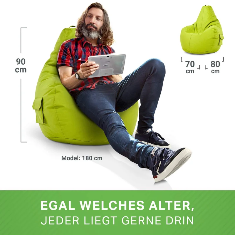 Gaming Sitzsack mit Rückenlehne & separater Tasche