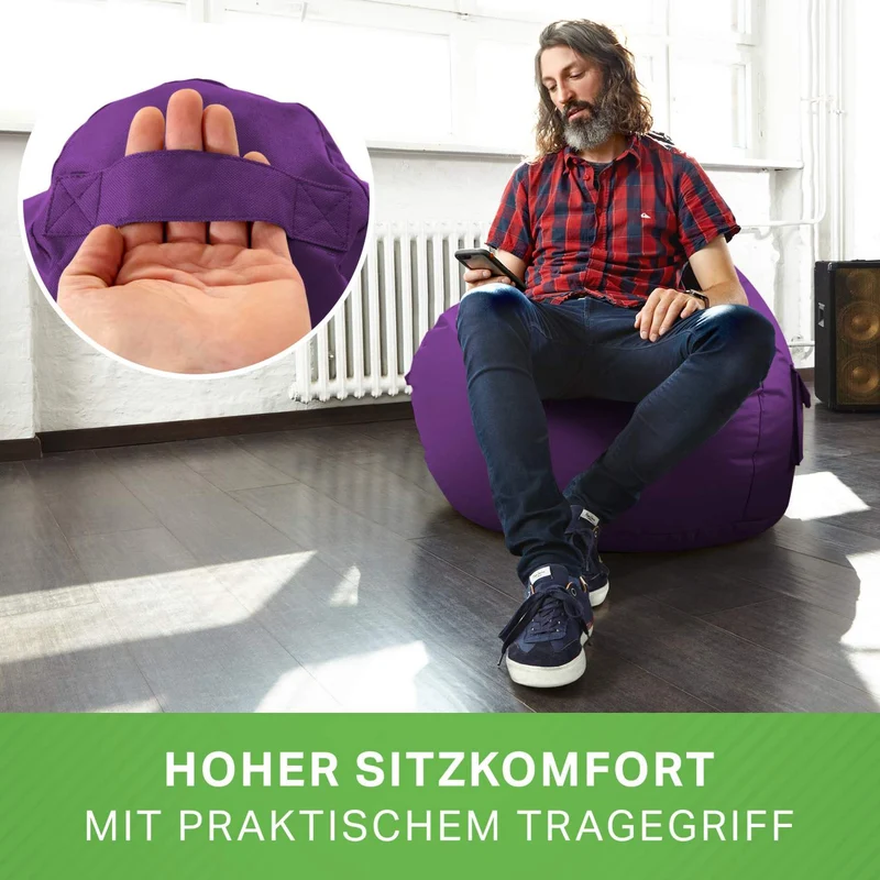 Gaming Sitzsack mit Rückenlehne & separater Tasche