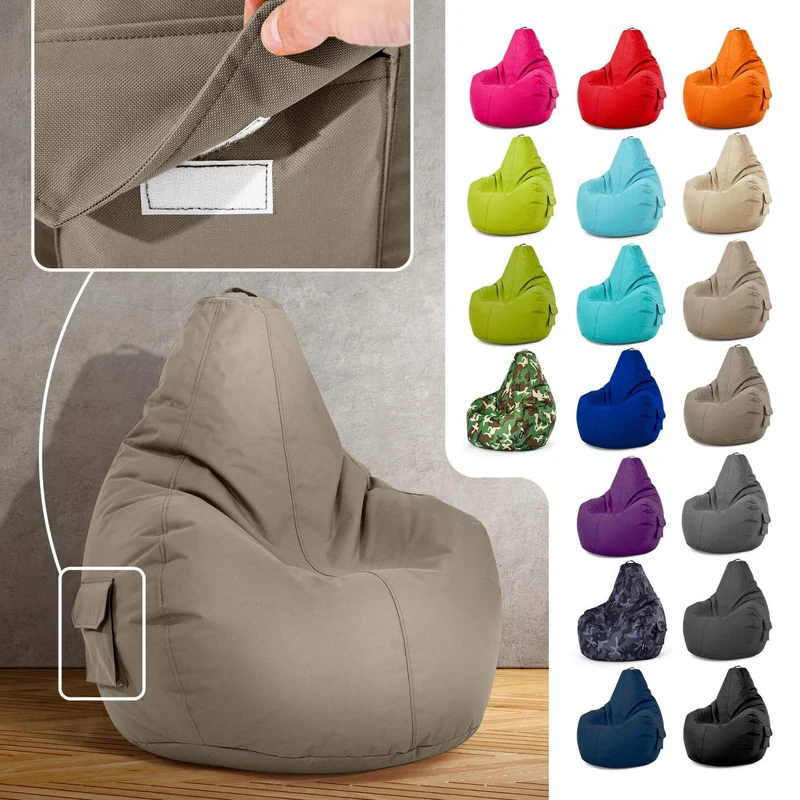 Gaming Sitzsack mit Rückenlehne & separater Tasche