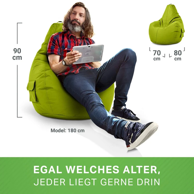 Gaming Sitzsack mit Rückenlehne & separater Tasche