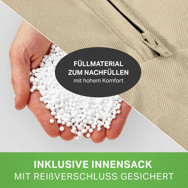 Gaming Sitzsack mit Rückenlehne, Seitentasche & Cube Sitzhocker