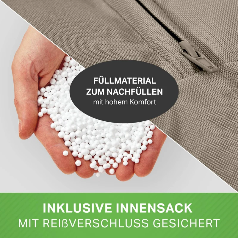 Gaming Sitzsack mit Rückenlehne, Seitentasche & Cube Sitzhocker