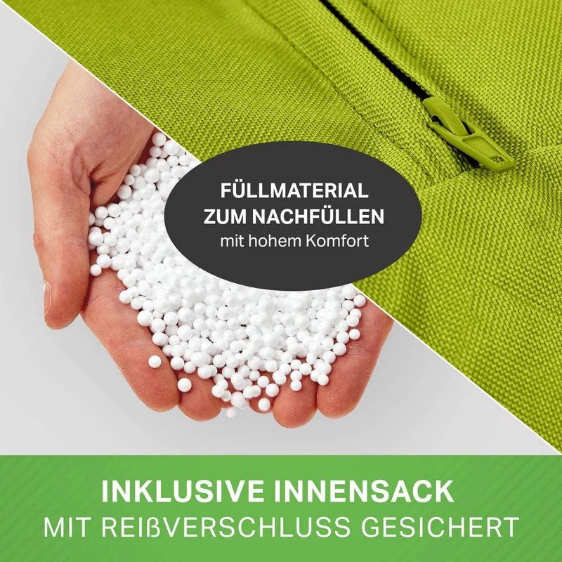 Gaming Sitzsack mit Rückenlehne, Seitentasche & Cube Sitzhocker