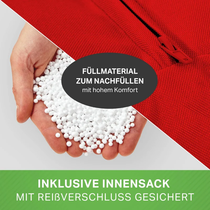 Gaming Sitzsack mit Rückenlehne, Seitentasche & Cube Sitzhocker