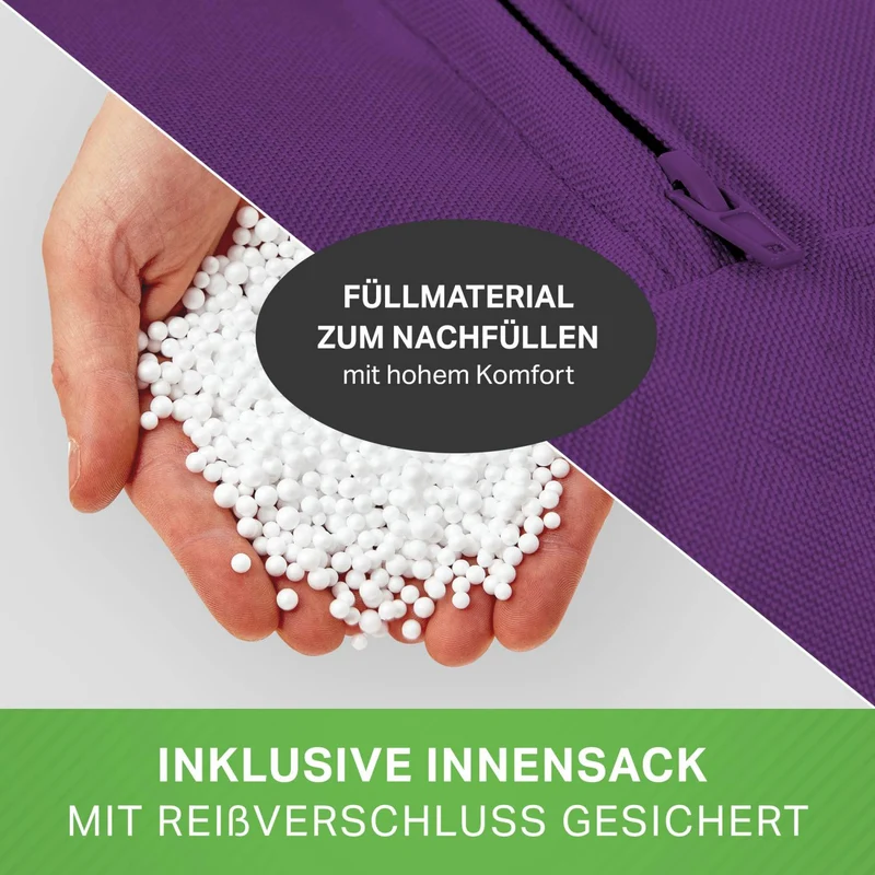 Gaming Sitzsack mit Rückenlehne, Seitentasche & Cube Sitzhocker
