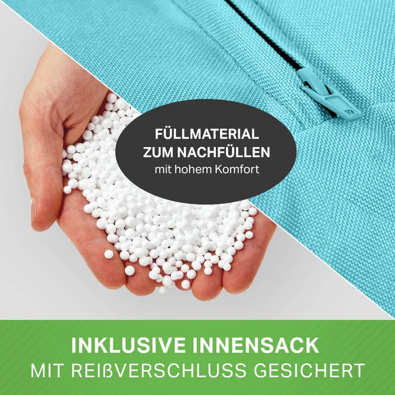 Gaming Sitzsack mit Rückenlehne, Seitentasche & Cube Sitzhocker