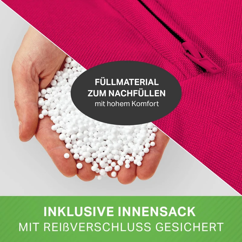 Gaming Sitzsack mit Rückenlehne, Seitentasche & Cube Sitzhocker
