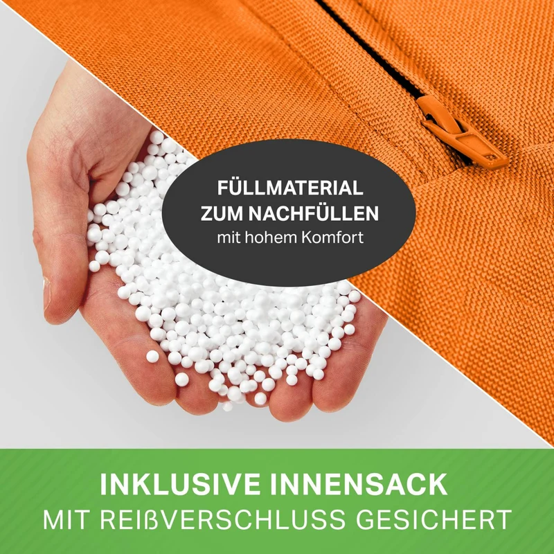 Gaming Sitzsack mit Rückenlehne, Seitentasche & Cube Sitzhocker