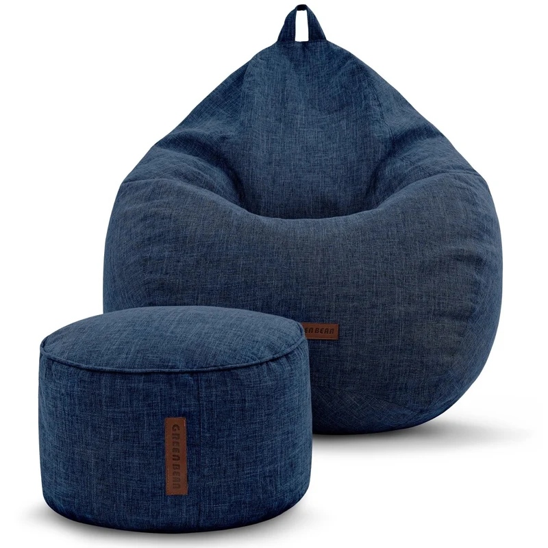 Homeline Sitzsack in Leinen-Optik mit Sitzhocker
