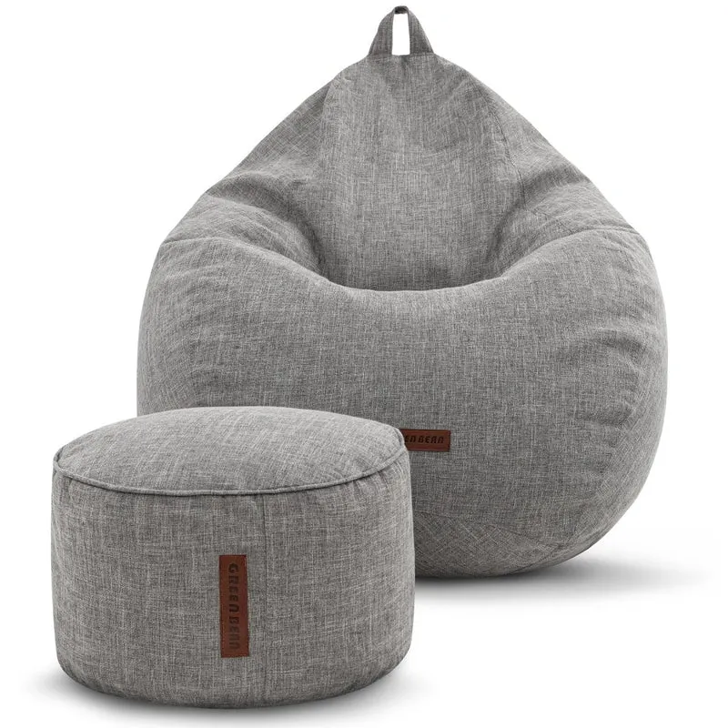 Homeline Sitzsack in Leinen-Optik mit Sitzhocker