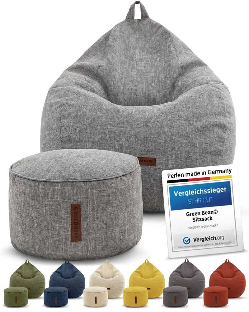 Homeline Sitzsack in Leinen-Optik mit Sitzhocker