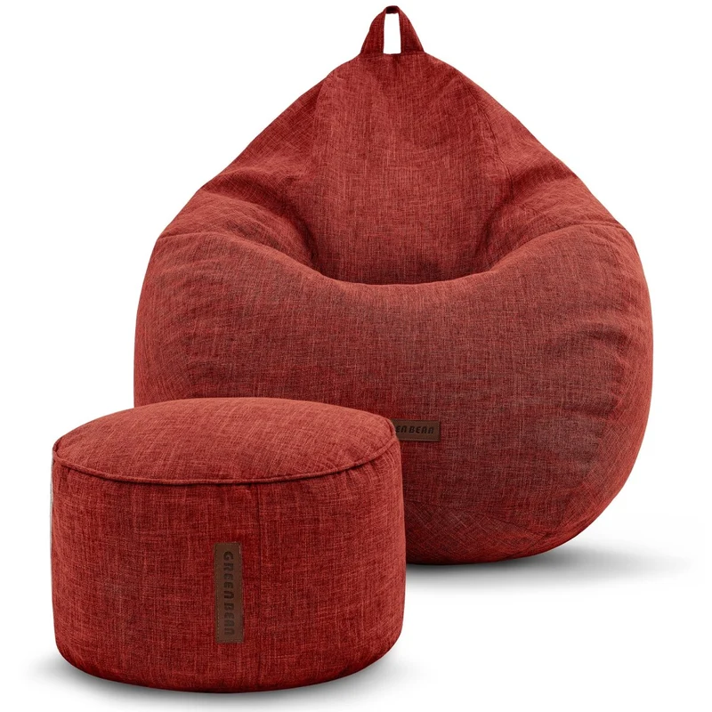 Homeline Sitzsack in Leinen-Optik mit Sitzhocker