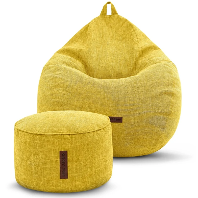 Homeline Sitzsack in Leinen-Optik mit Sitzhocker