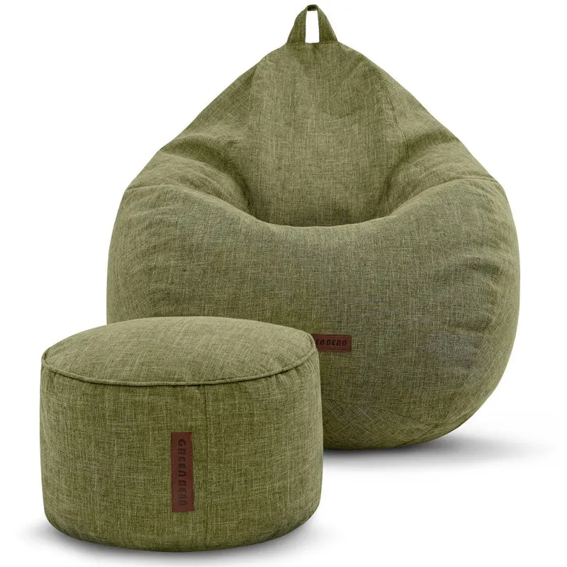 Homeline Sitzsack in Leinen-Optik mit Sitzhocker