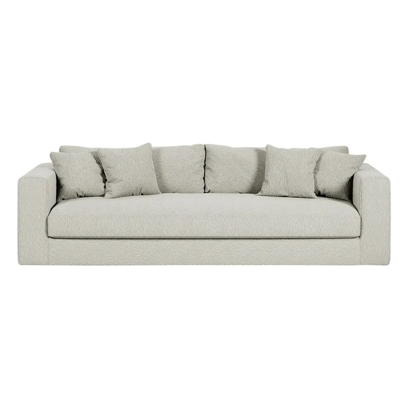Panac Edition - Bellechasse bouclé 4 kişilik kanepe - 260 cm | Kırık Beyaz