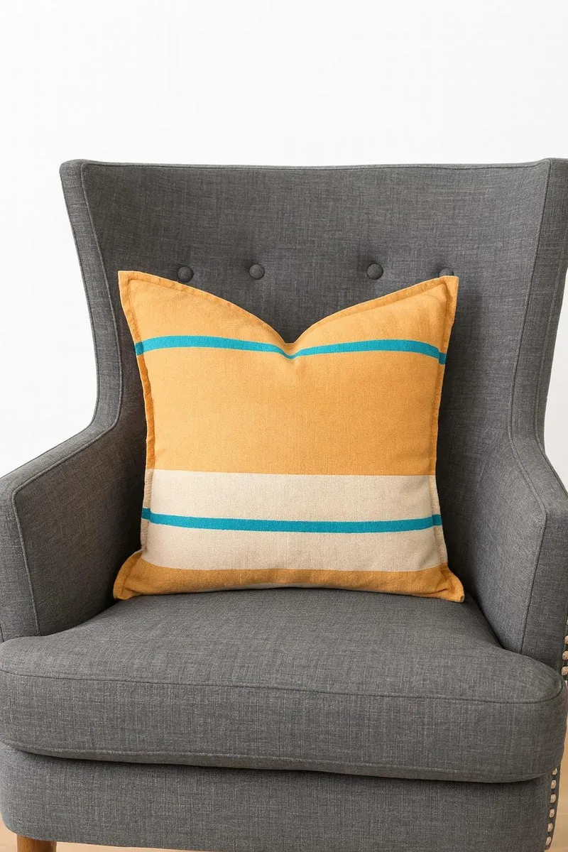 Stripes Throw Pillows, Modern Farmhouse Stripe Decorative Pillow, Cotton Square Throw Pillowcase