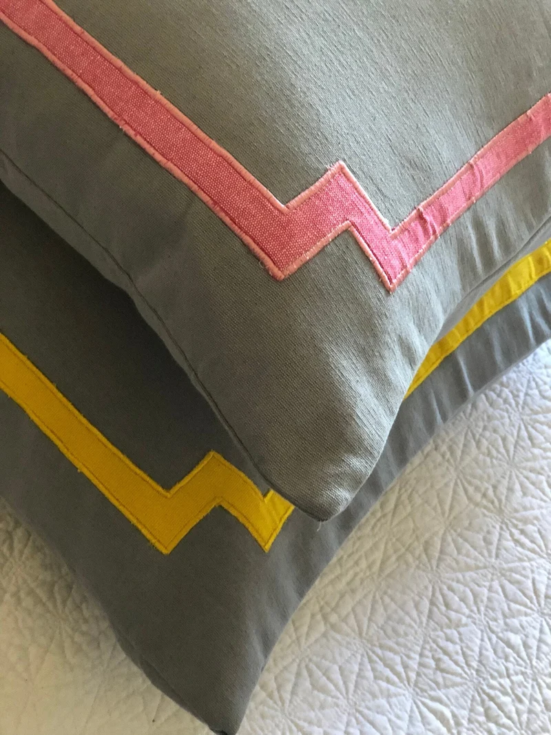 Modern Pillow Shams, Euro Sham Covers, Geometric Throw Pillows (Listing includes 2 Covers)