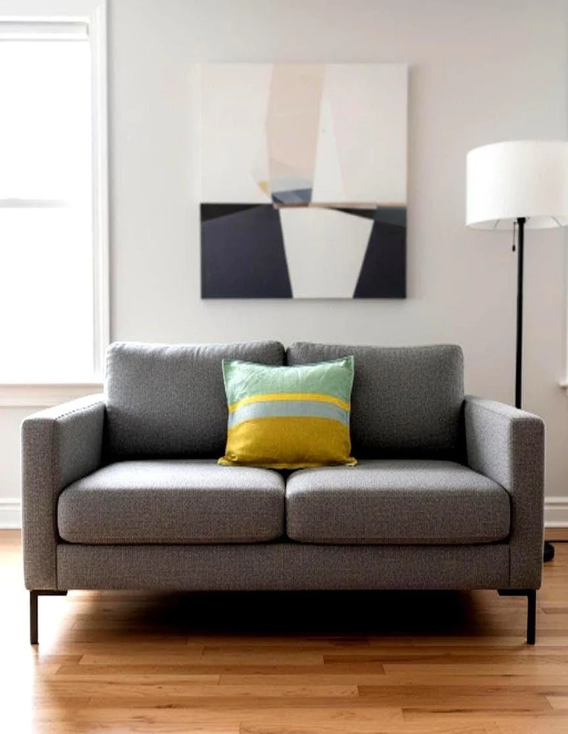 Yellow Striped Throw Pillow, Unique Textured Accent Pillows for Sofa (20x20 inches)