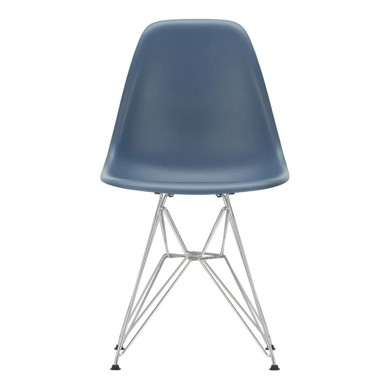 Vitra - DSR Plastik sandalye - krom çerçeve - Charles & Ray Eames | Deniz mavisi