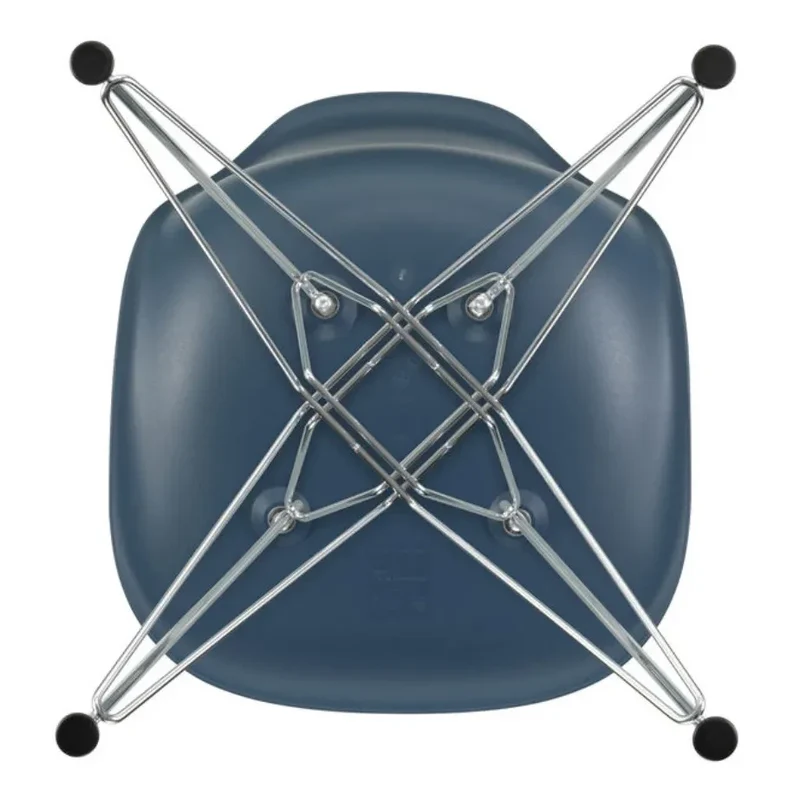 Vitra - DSR Plastik sandalye - krom çerçeve - Charles & Ray Eames | Deniz mavisi