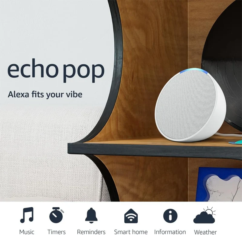 Amazon Echo Pop (newest model), Our smallest Alexa speaker, Fits in any room, Lavender Bloom