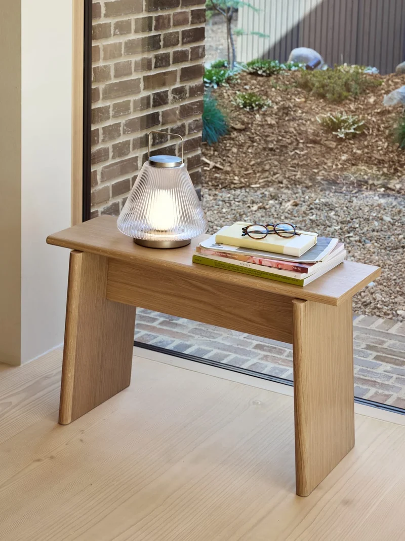 Tabouret en chêne naturel 80x31x48cm Baenk - Hübsch