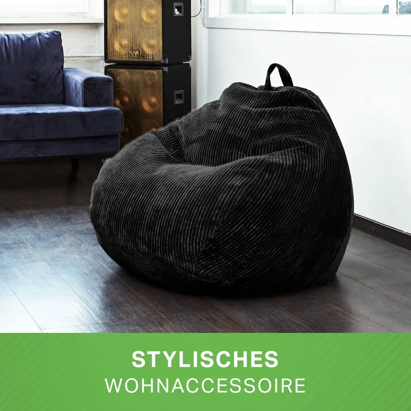 Scoop Sitzsack in Cord-Optik mit Tragegriff