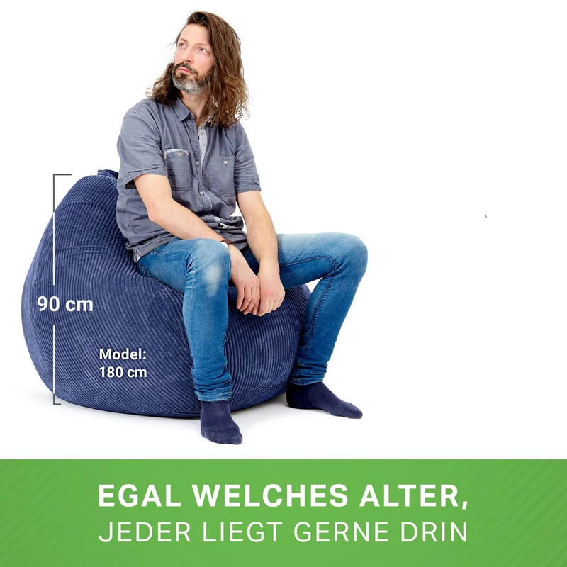Scoop Sitzsack in Cord-Optik mit Tragegriff