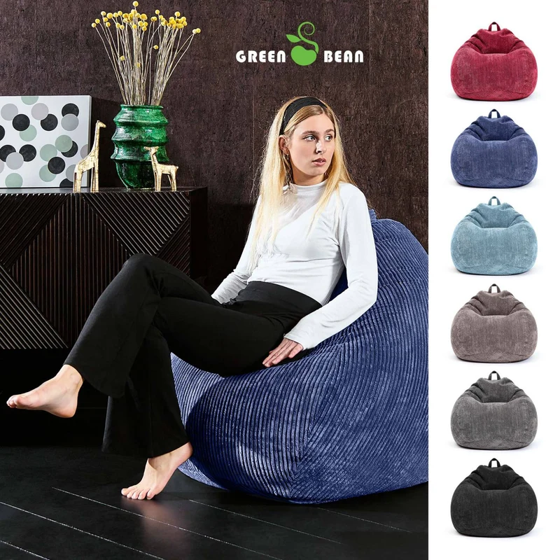 Scoop Sitzsack in Cord-Optik mit Tragegriff