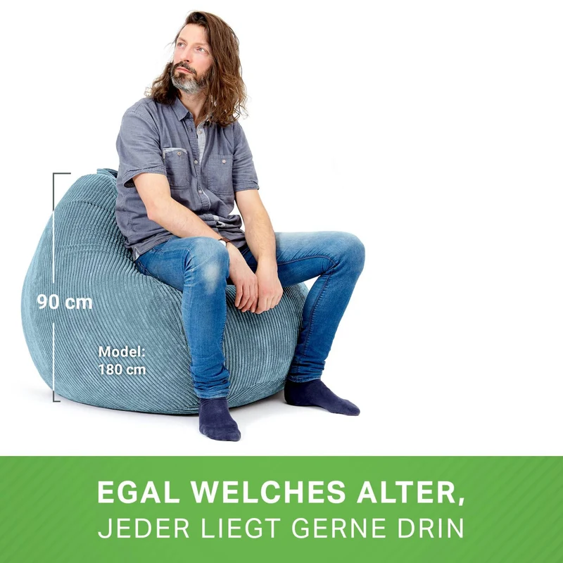 Scoop Sitzsack in Cord-Optik mit Tragegriff