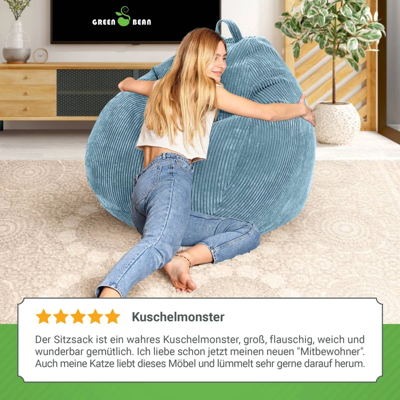 Scoop Sitzsack in Cord-Optik mit Tragegriff