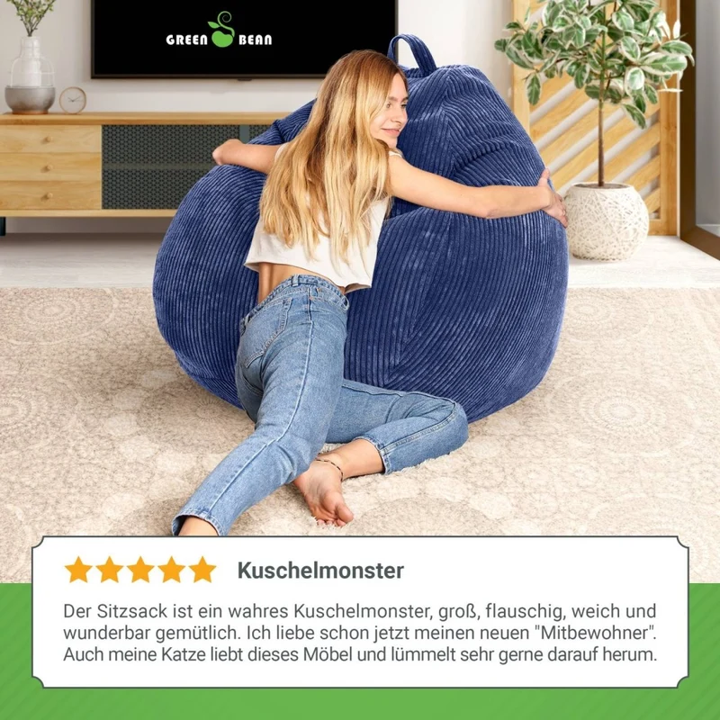 Scoop Sitzsack in Cord-Optik mit Tragegriff