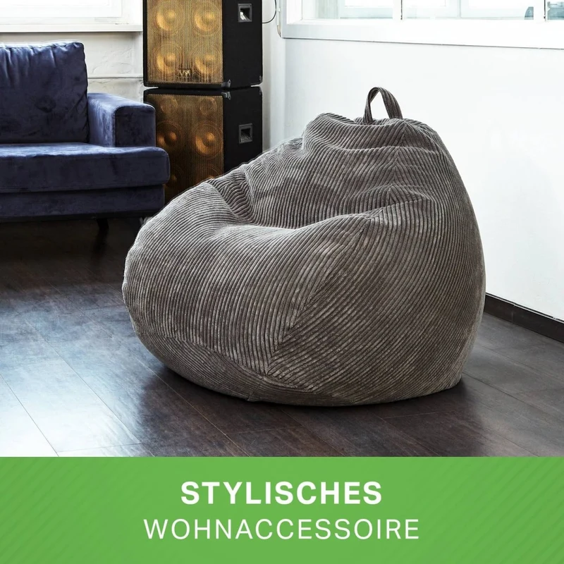 Scoop Sitzsack in Cord-Optik mit Tragegriff