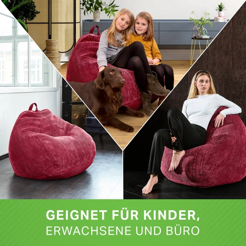 Scoop Sitzsack in Cord-Optik mit Tragegriff