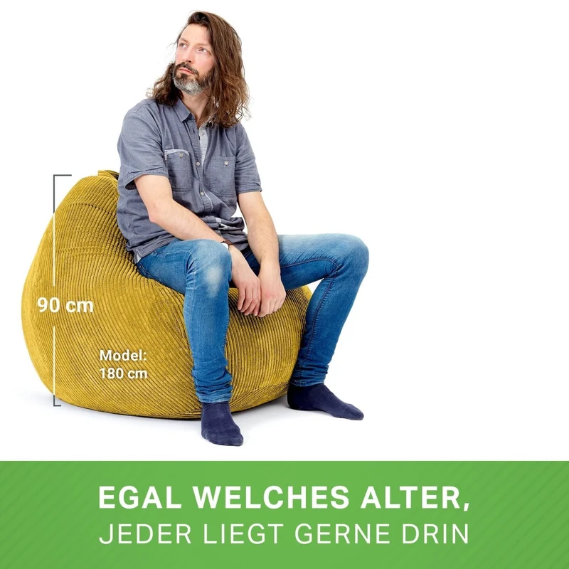 Scoop Sitzsack in Cord-Optik mit Tragegriff