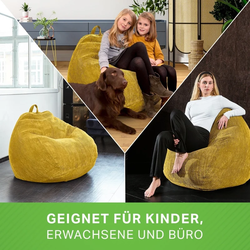 Scoop Sitzsack in Cord-Optik mit Tragegriff