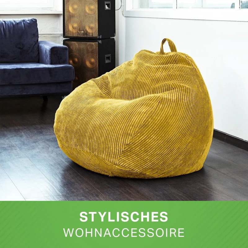 Scoop Sitzsack in Cord-Optik mit Tragegriff