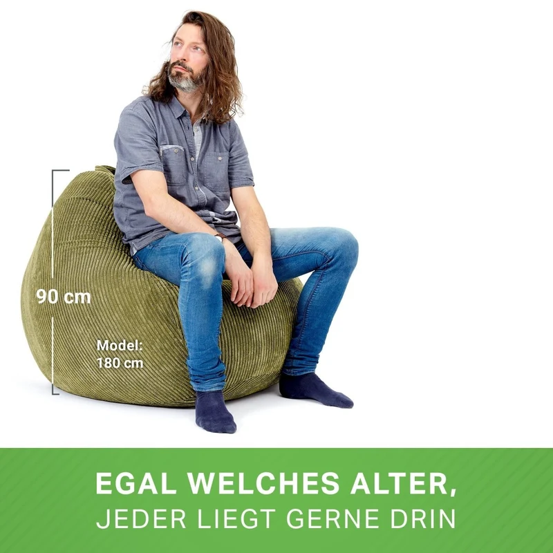 Scoop Sitzsack in Cord-Optik mit Tragegriff