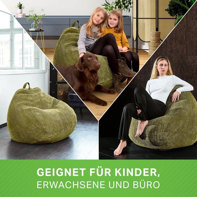 Scoop Sitzsack in Cord-Optik mit Tragegriff