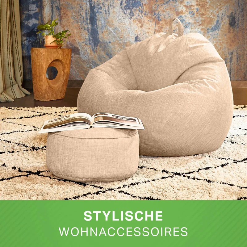 Stay Sitzhocker in Leinen-Optik