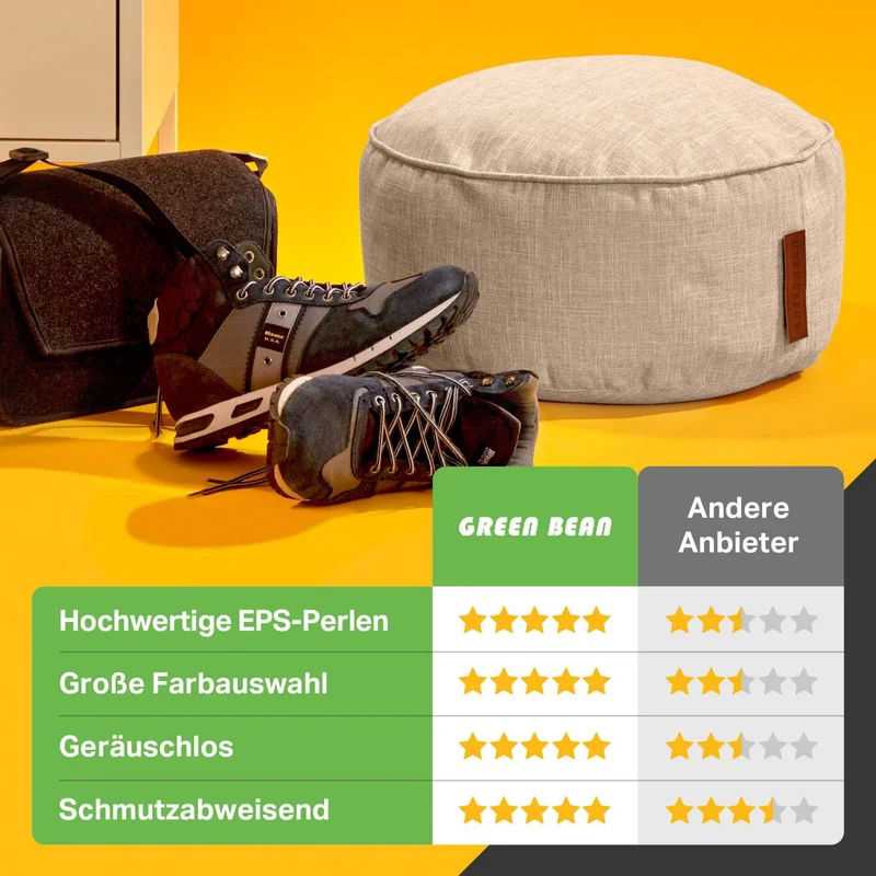 Stay Sitzhocker in Leinen-Optik